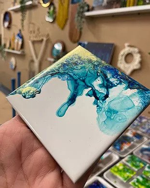 Learn to make alcohol ink coasters